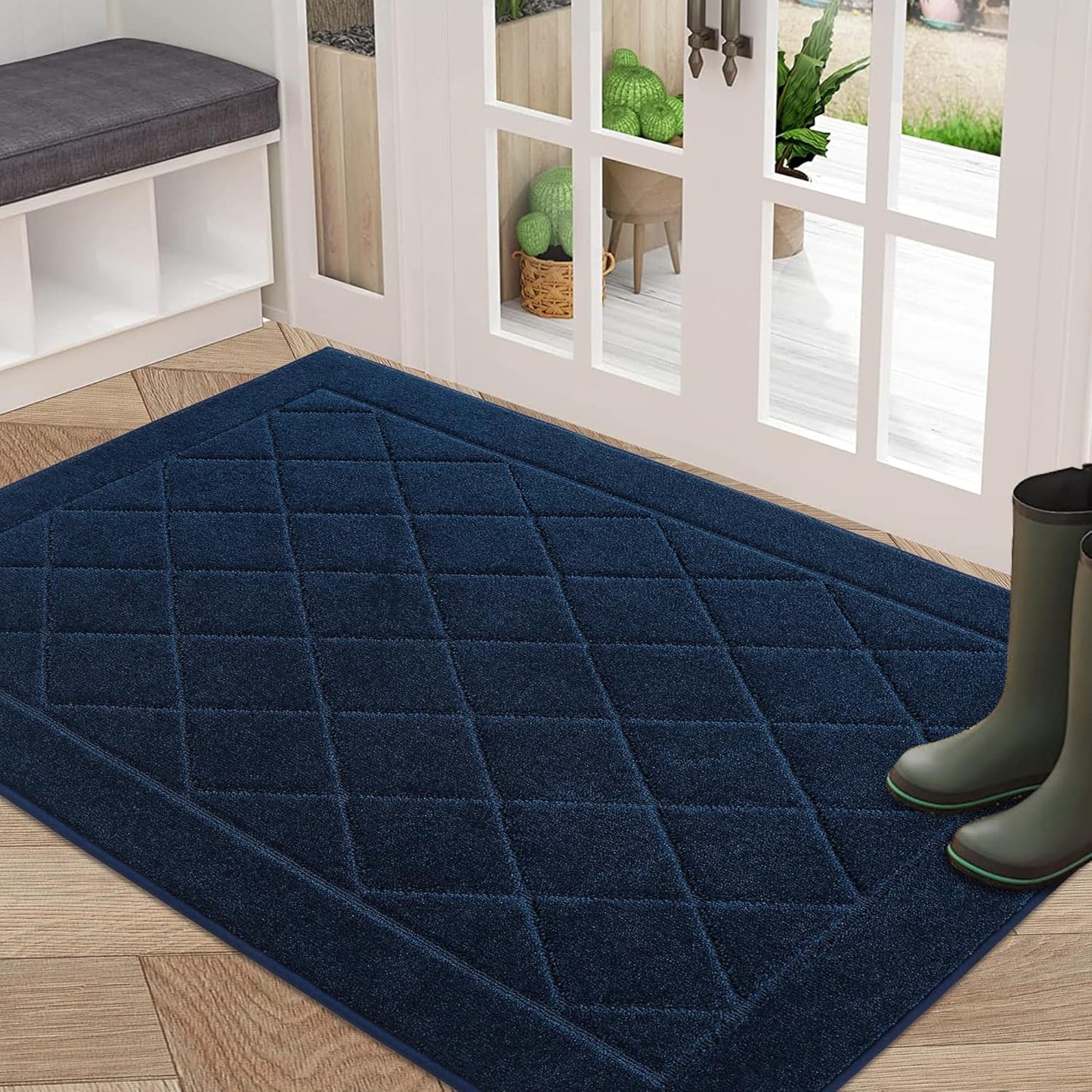 BEQHAUSE Dirt Trapper Door Mat 32" x 48", Doormat Non-Slip Entryway Rugs Washable, Dog Door Mat