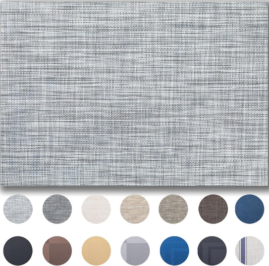 Placemats Set of 6 - Easy Clean Woven Vinyl Placemats for Dining Table, Indoor/Outdoor Place Mats