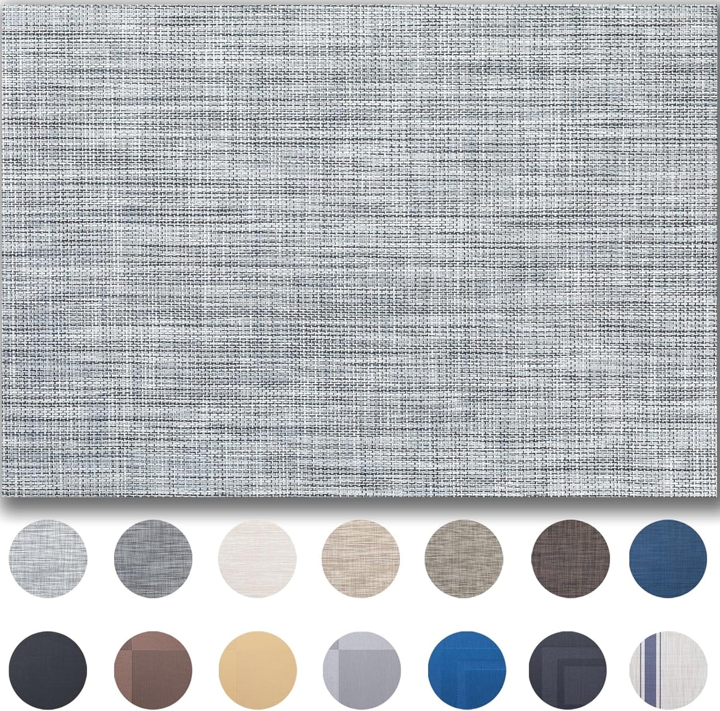 Placemats Set of 8 - Easy Clean Woven Vinyl Placemats for Dining Table, Indoor/Outdoor Place Mats