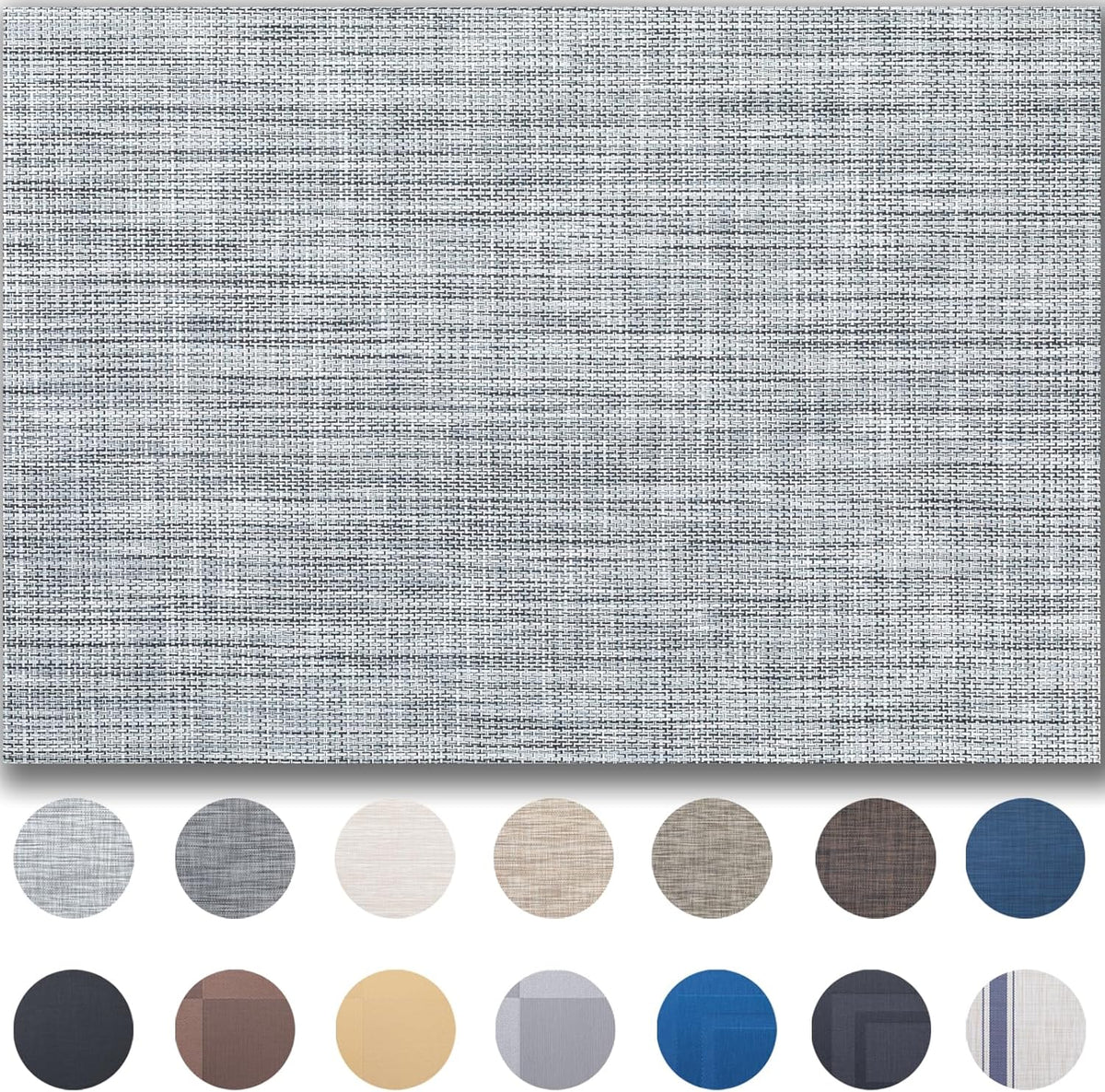 Placemats Set of 8 - Easy Clean Woven Vinyl Placemats for Dining Table, Indoor/Outdoor Place Mats