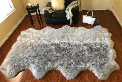 LAMBZY Faux Sheepskin Hypoallergenic Free Shape Silky Shag Rug, Luxury Shaggy Silky Plush Carpet