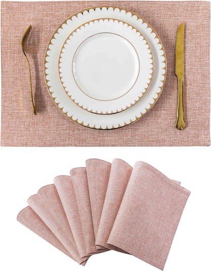 Home Brilliant Placemats Set of 8 Heat Resistant Dining Table Place Mats for Kitchen Table Party