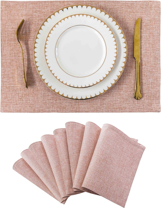 Home Brilliant Placemats Set of 8 Heat Resistant Dining Table Place Mats for Kitchen Table Party