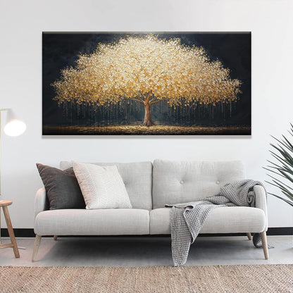Tsomzxng Abstract Wall Art Gold Tree Of Life Artwork Canvas Art Wall Decor Painting Prints Gold