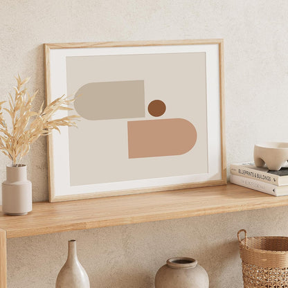 18x24 Poster Frame Set of 4 Natural Solid Oak Photo Frames with 16x20 Removable Mat Wall Hanging
