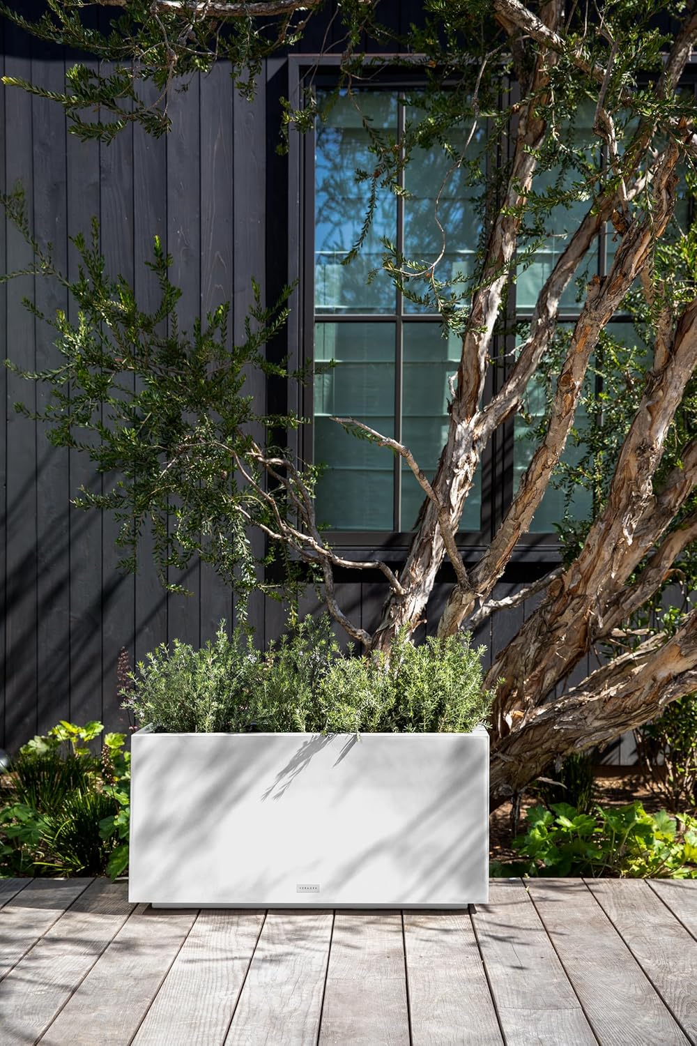 Veradek Block Series Long Box Planter - Large Rectangular Planter for Indoor or Outdoor Patio/Porch