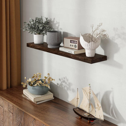 40 Inch Floating Shelves for Wall, Rustic Elm Wood Shelf for Home Decor, Heavy-Duty Wooden Floating