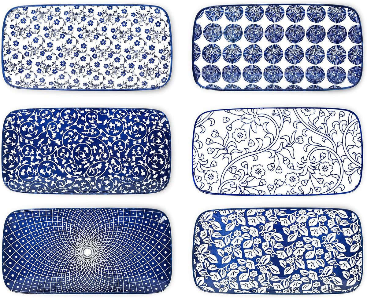 Selamica Ceramic Serving Platters, 12 Inch Serving Trays for Party Entertaining, Large Rectangular
