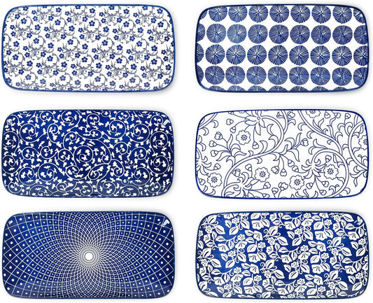 Selamica Ceramic Serving Platters, 12 Inch Serving Trays for Party Entertaining, Large Rectangular