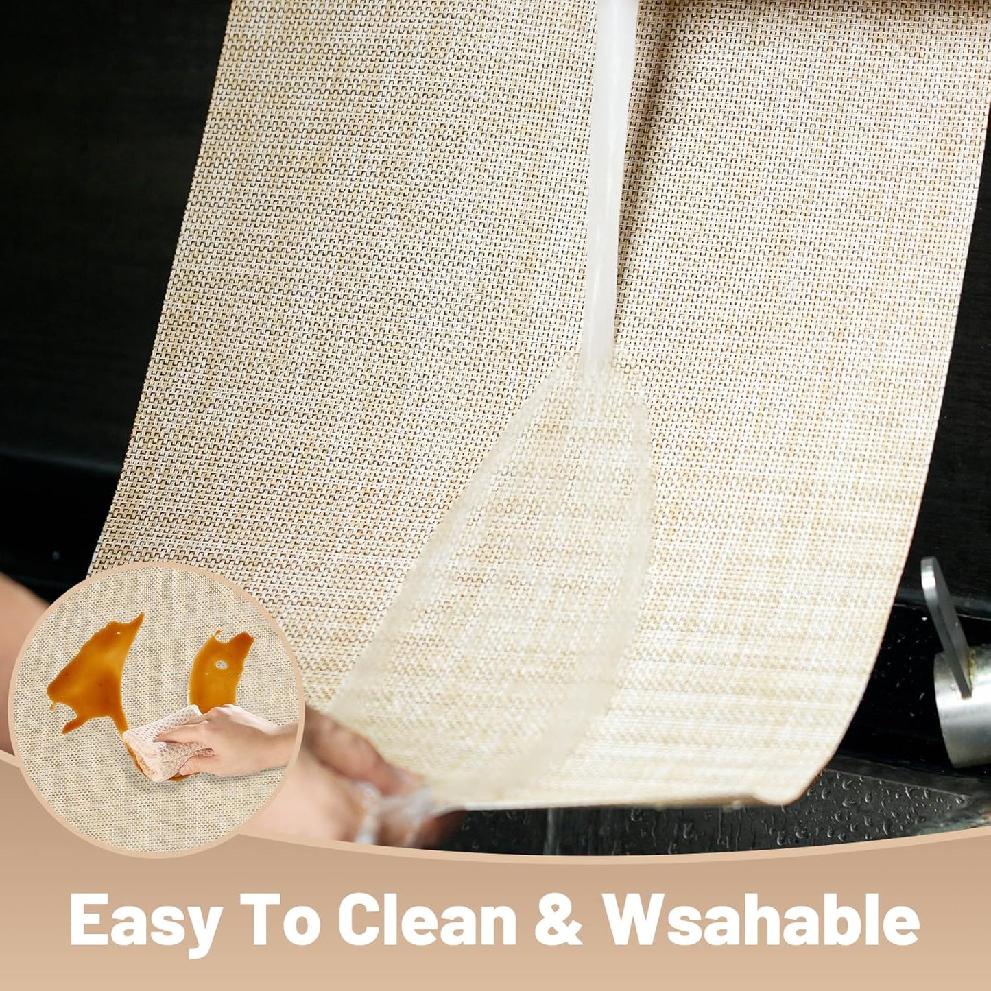 Placemats Set of 8，Non-Slip PVC Weave Table Mats Easy to Clean，Heat Resistant Place Mats for