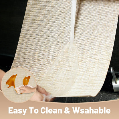 Placemats Set of 6，Non-Slip PVC Weave Table Mats Easy to Clean，Heat Resistant Place Mats for