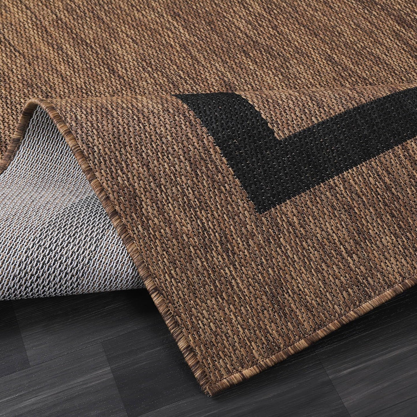 Bordered Outdoor Rug 6x9 Washable Outside Carpet for Indoor Patio Porch Waterproof Easy Cleaning