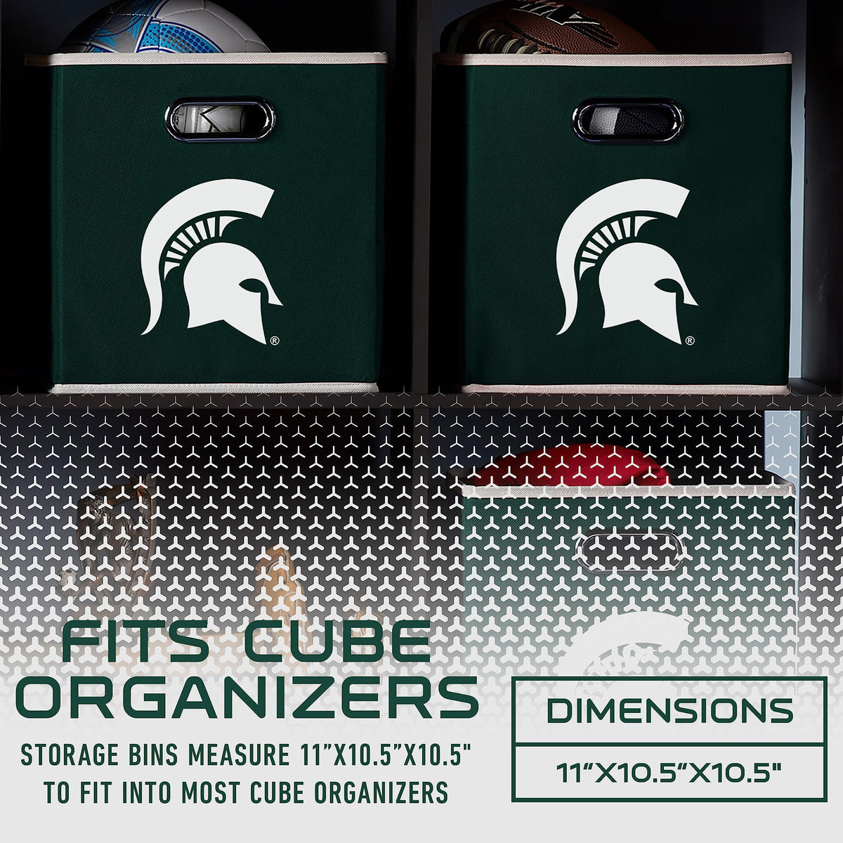 Franklin Sports NCAA Storage Bin - Cube Organizer - Michigan State