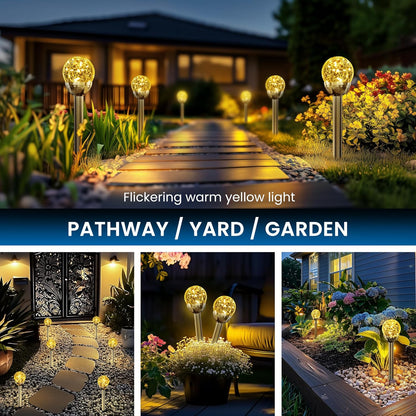 SOLPEX Solar Garden Lights String, 6 Pack Outdoor Christmas Decoration Warm White Solar Powered