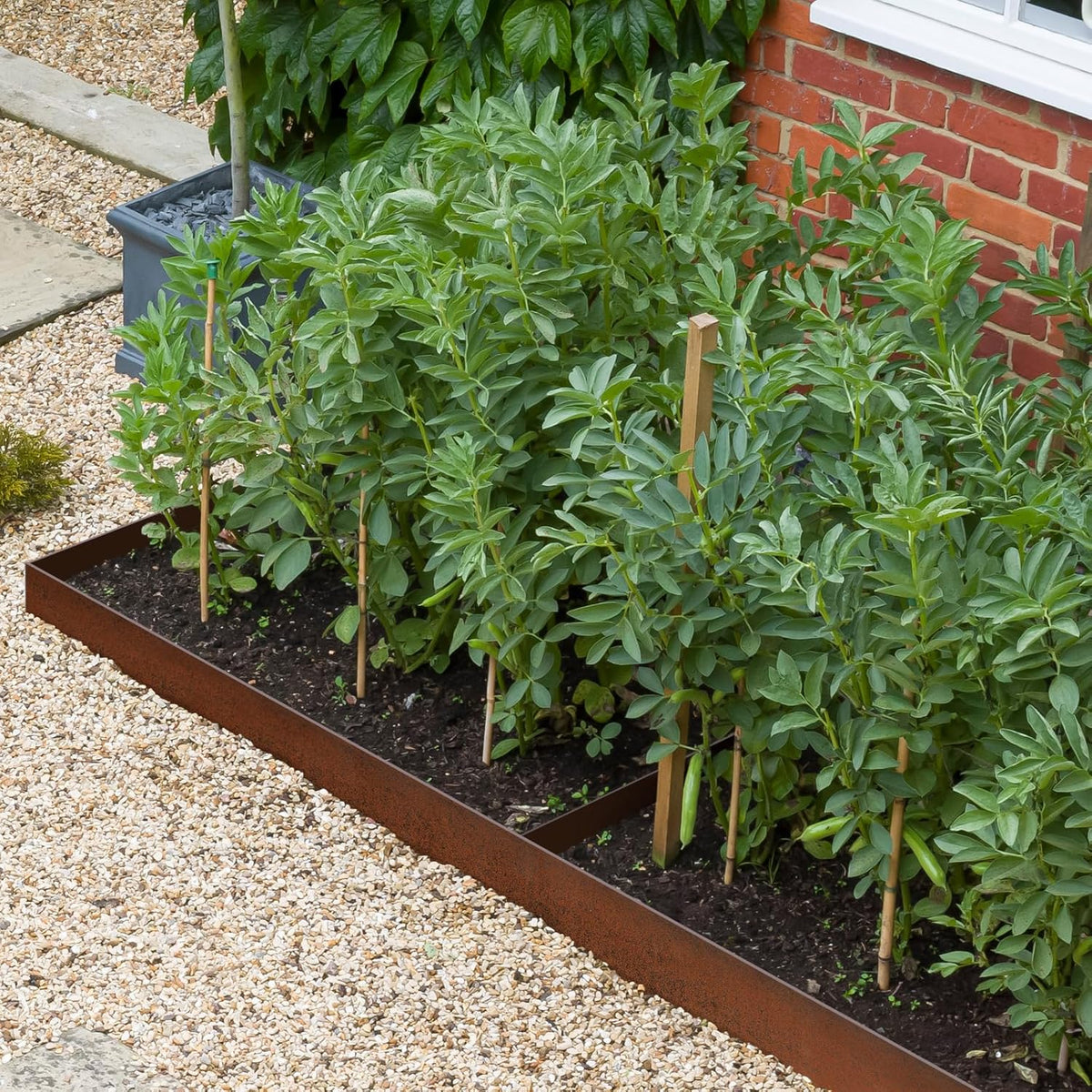 Worth Garden 6-Pack Cor-Ten Steel Landscape Edging with Black Protection Strips - Rust Patina