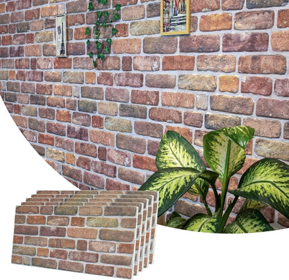 Dundee Deco 3D Wall Panels Faux Brick - Cladding, Brown Beige Stone Look Wall Paneling, Styrofoam