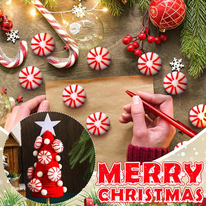 36 Pcs Felt Peppermint Decoration Christmas Wool Peppermints Christmas Arts Crafts Supplies, DIY
