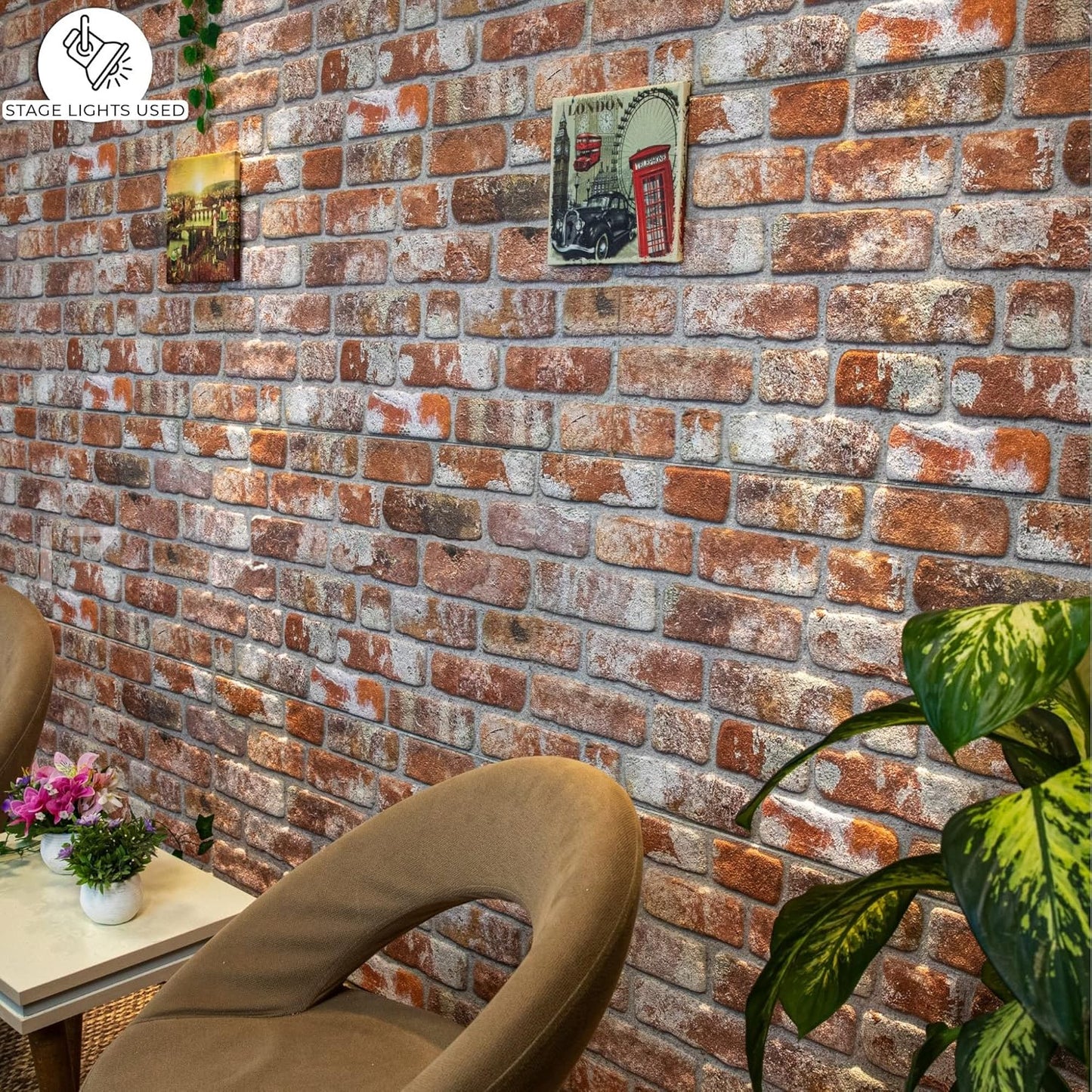 Dundee Deco 3D Wall Panels Faux Brick - Cladding Red Grey Brown Stone Look Wall Paneling