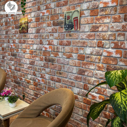 Dundee Deco 3D Wall Panels Faux Brick - Cladding Red Grey Brown Stone Look Wall Paneling