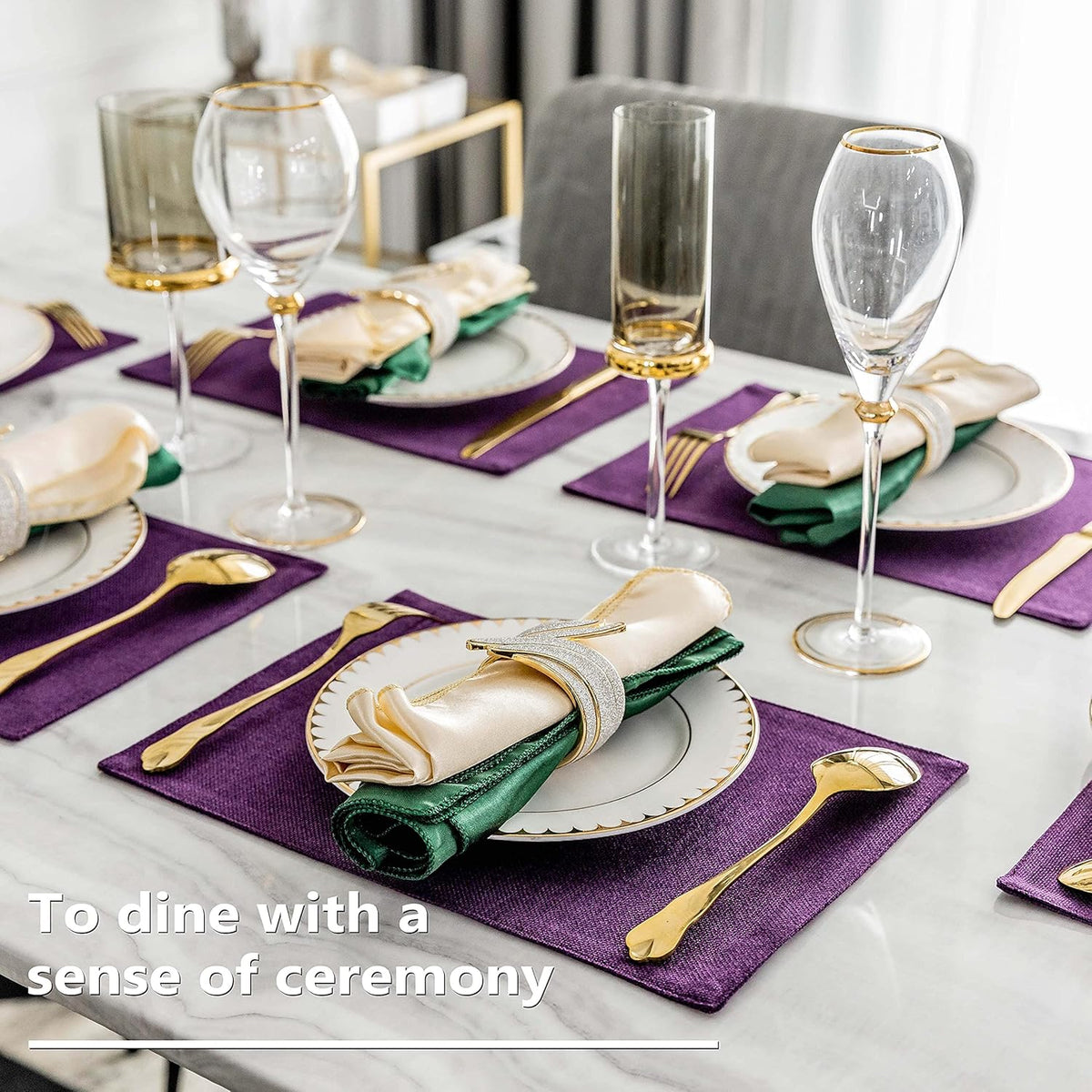 Home Brilliant Cloth Placemats Set of 8 Heat Resistant Dining Table Place Mats for Kitchen Table