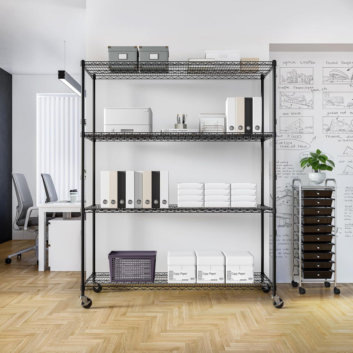 Seville Classics UltraDurable Heavy Duty NSF Solid Steel Wire Rack Storage Unit, Organizer for