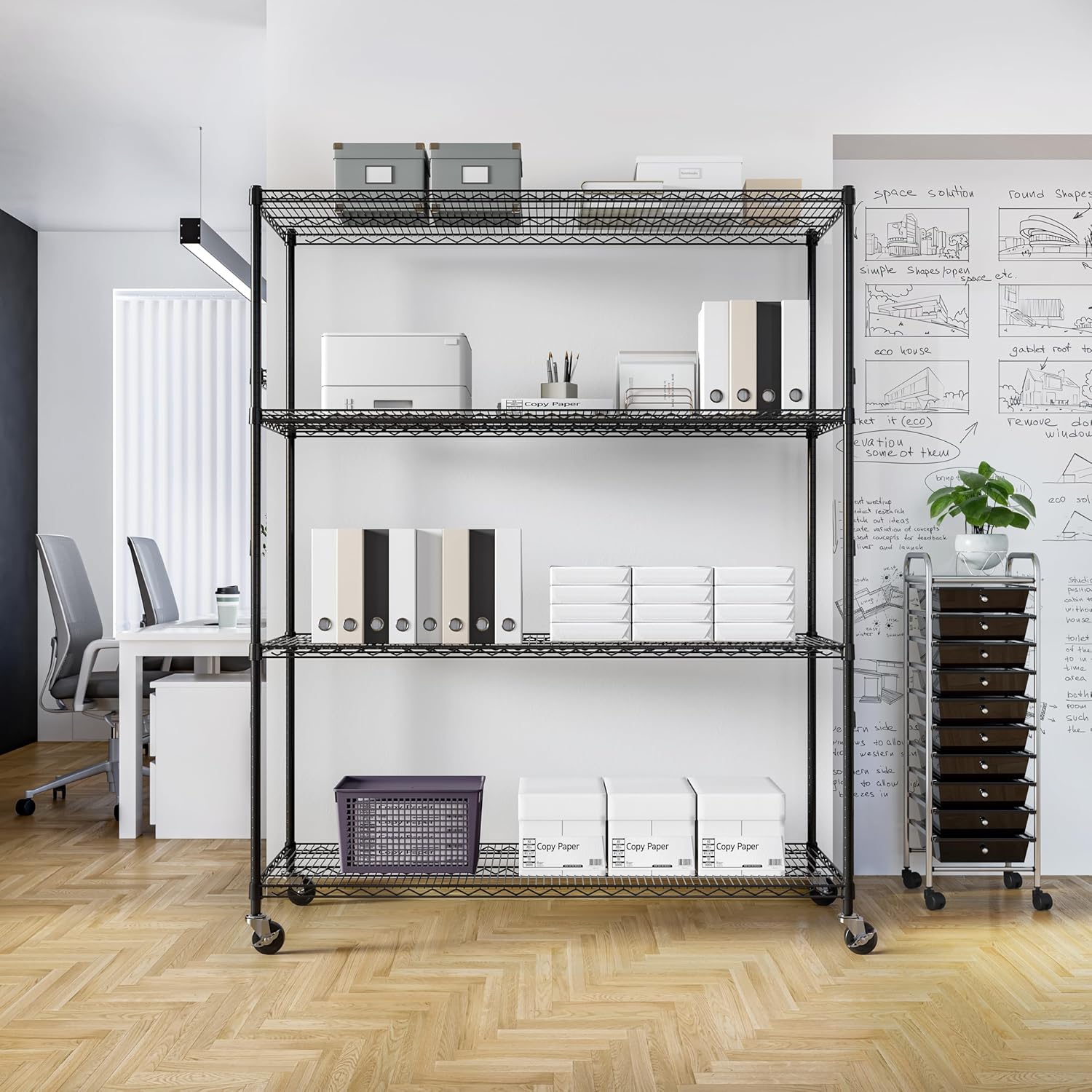 Seville Classics UltraDurable Heavy Duty NSF Solid Steel Wire Rack Storage Unit, Organizer for