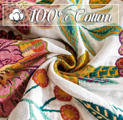 Summer Throw Blanket for Couch Bed Chair, 100% Cotton Muslin Breathable Woven Throws 60''x 80''