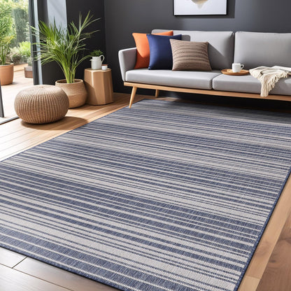 Stripe Outdoor Rug 10x14 Washable Outside Carpet for Indoor Patio Porch Waterproof Easy Cleaning