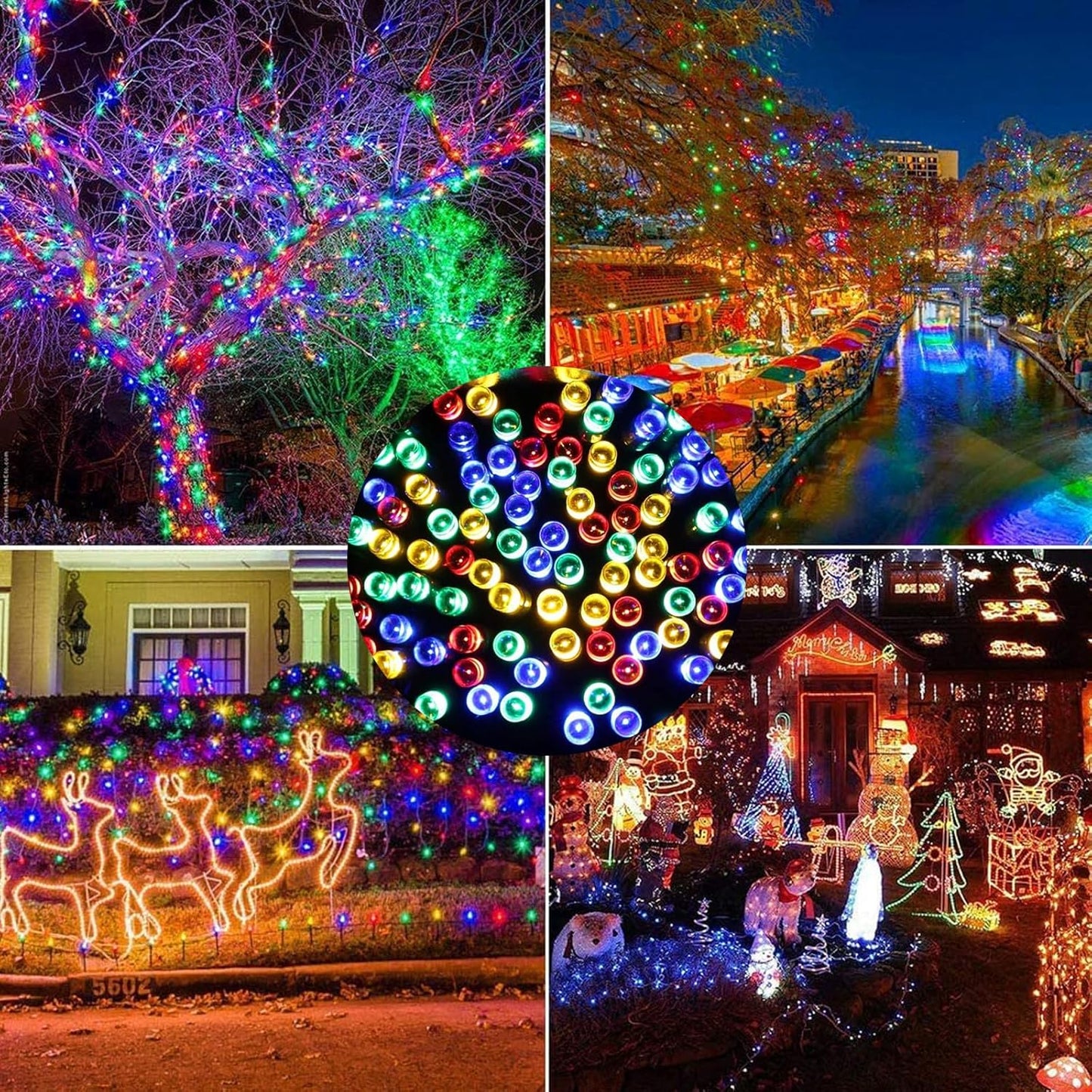 Joomer Solar Christmas Lights Outdoor, 105FT 300 LED 8 Modes Solar String Lights Waterproof Fairy