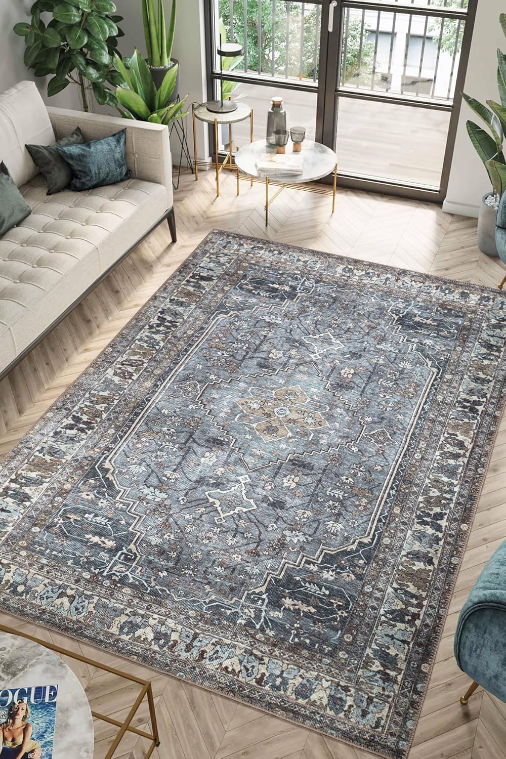 Keen Home Design 3x5 Rug - Machine Washable Entry Rug with Non-Slip Backing, Ideal for Enteryway