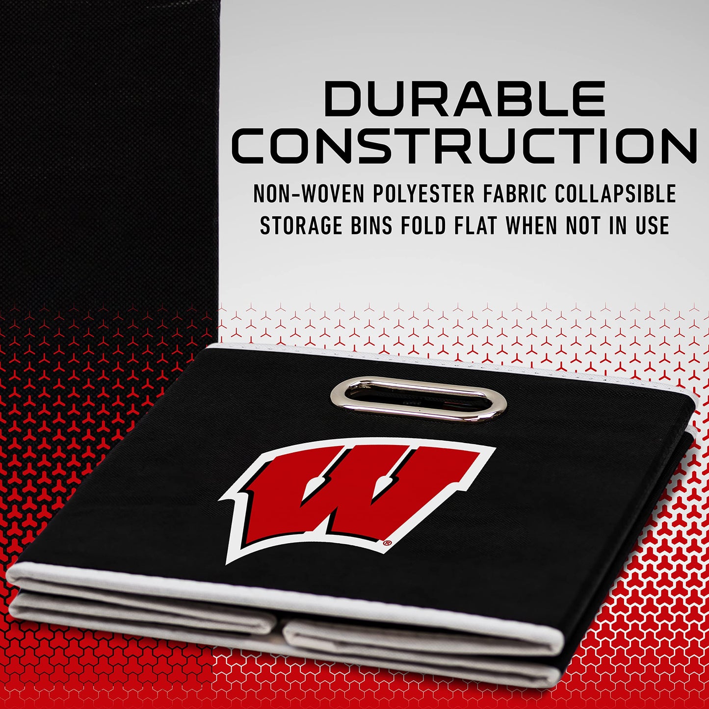 Franklin Sports NCAA Storage Bin - Cube Organizer - Wisconsin