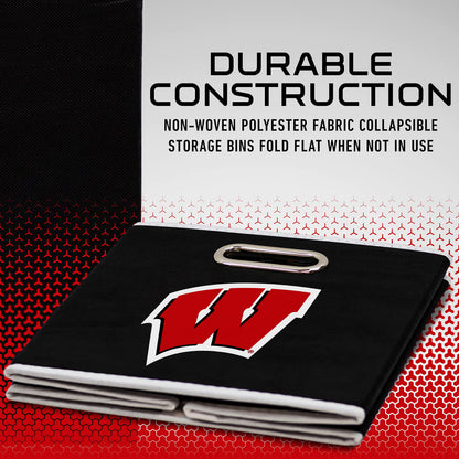 Franklin Sports NCAA Storage Bin - Cube Organizer - Wisconsin