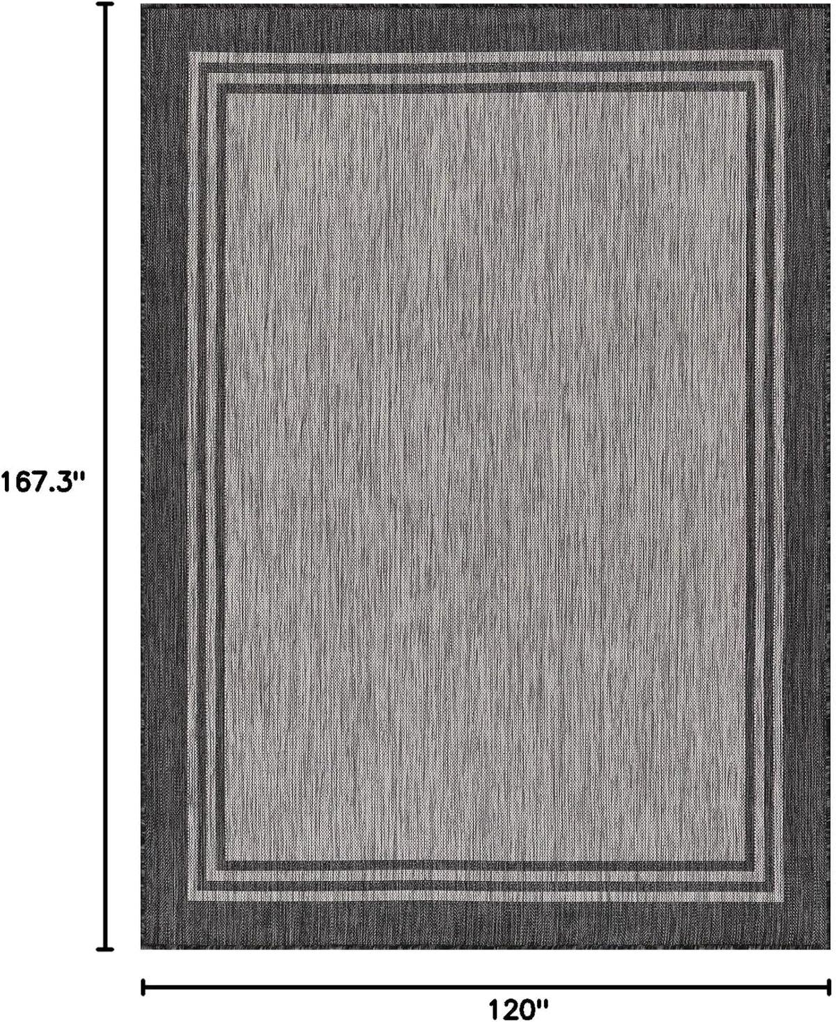 Bordered Outdoor Rug 10x14 Washable Outside Carpet for Indoor Patio Porch Waterproof Easy Cleaning