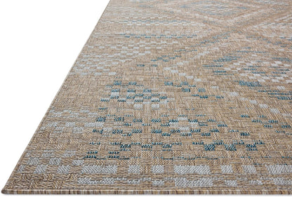 Loloi Amber Lewis Topanga Collection TOP-04 Natural/Aqua 7'-10" x 10' Indoor/Outdoor Area Rug