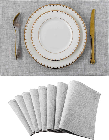 Home Brilliant Cloth Placemats Set of 8 Heat Resistant Washable Plate Mats Placemats for Parties