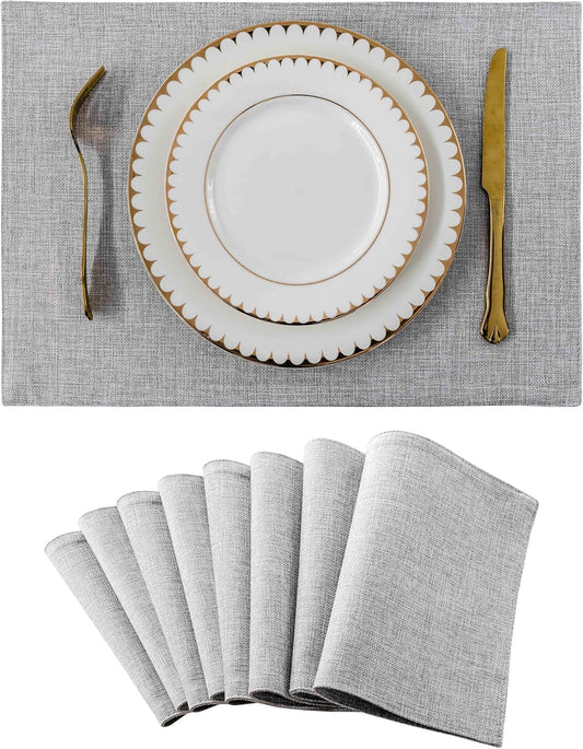 Home Brilliant Cloth Placemats Set of 8 Heat Resistant Washable Plate Mats Placemats for Parties