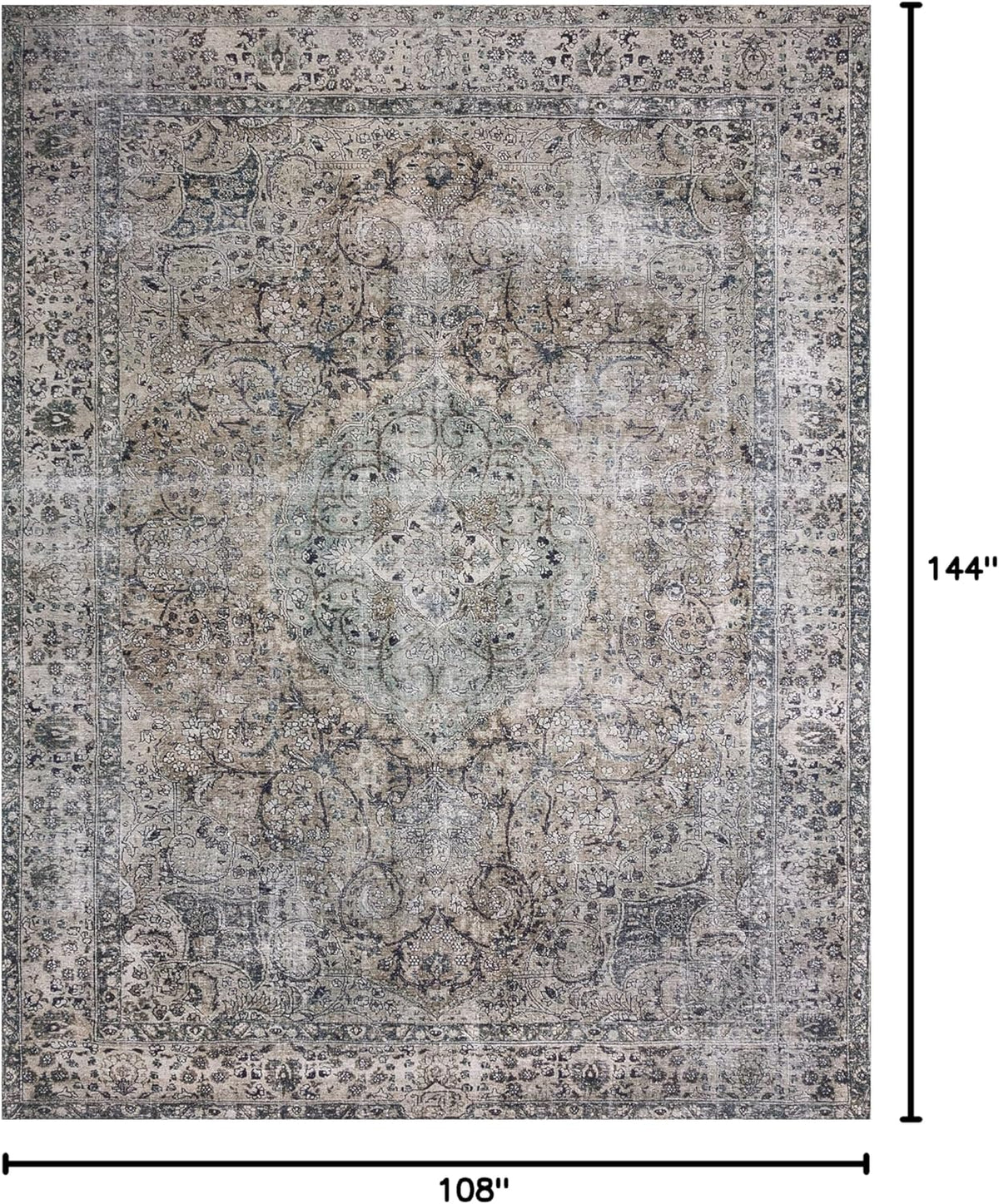 Loloi Layla Collection LAY-06 Taupe/Stone 9'-0" x 12'-0" .13" Thick Area Rug, Soft, Durable