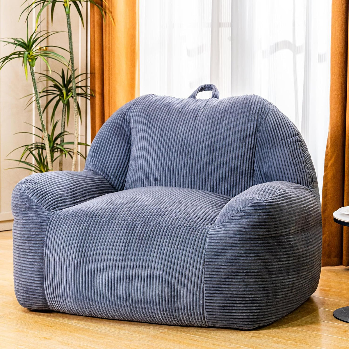 Giant Bean Bag Chair, Faux Fur Bean Bag Chair for Adults, Fluffy and Comfy Bean Bags with Filler