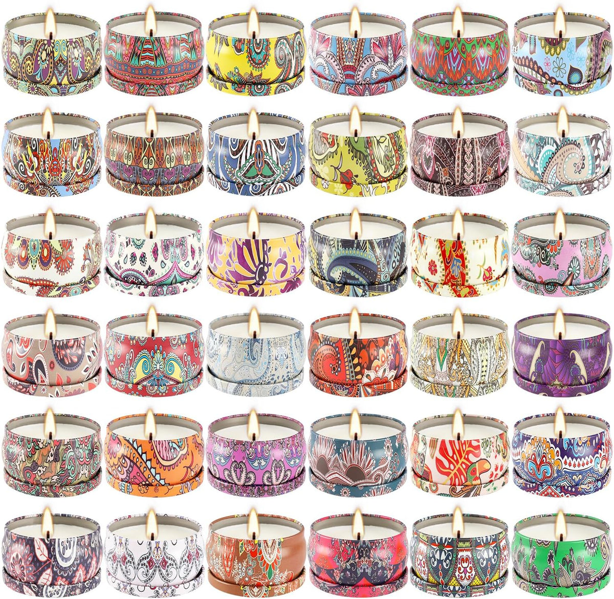 36 Pack Scented Candles Set for Home, Relaxing Stress Relief, Aromatherapy - Natural Soy Wax and