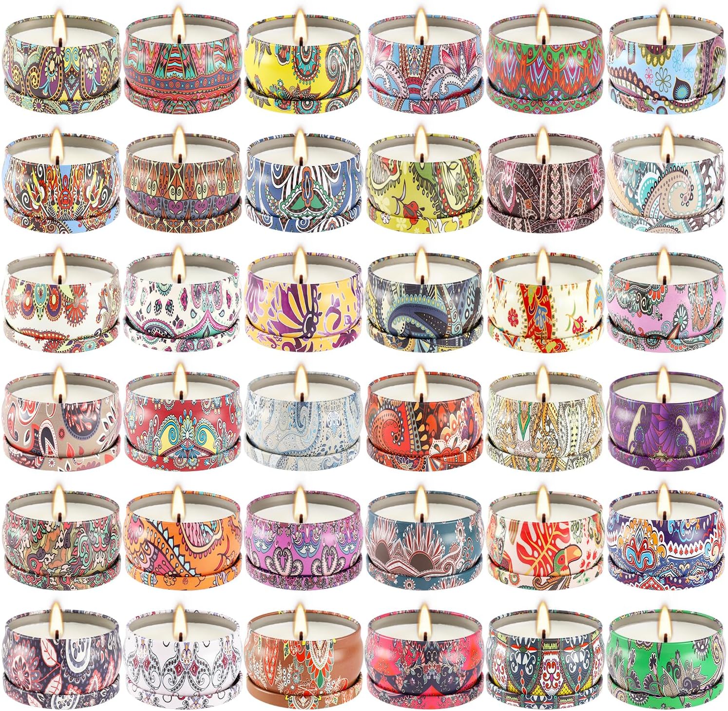 36 Pack Scented Candles Set for Home, Relaxing Stress Relief, Aromatherapy - Natural Soy Wax and