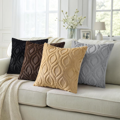 decorUhome Throw Pillow Covers 26x26 Inch Set of 2, Soft Plush Decorative Faux Fur Dark Brown Solid