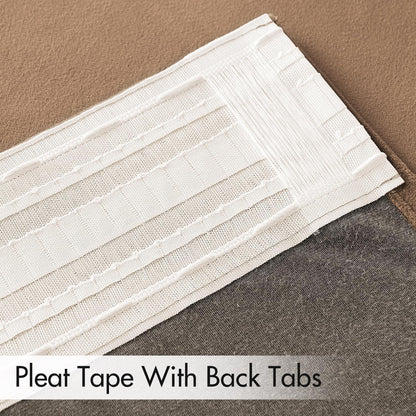 MIULEE Blush Beige Velvet Curtains 84 inches 2 Panels - Luxury Room Darkening Window Drapes for
