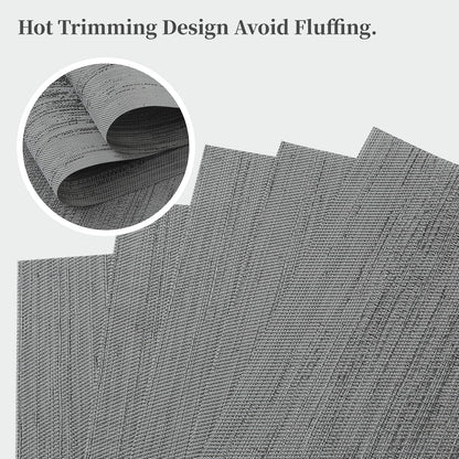 Leetaltree Grey Placemats, Heat Resistant Non-Slip Place mats for Dining Table, Washable Durable