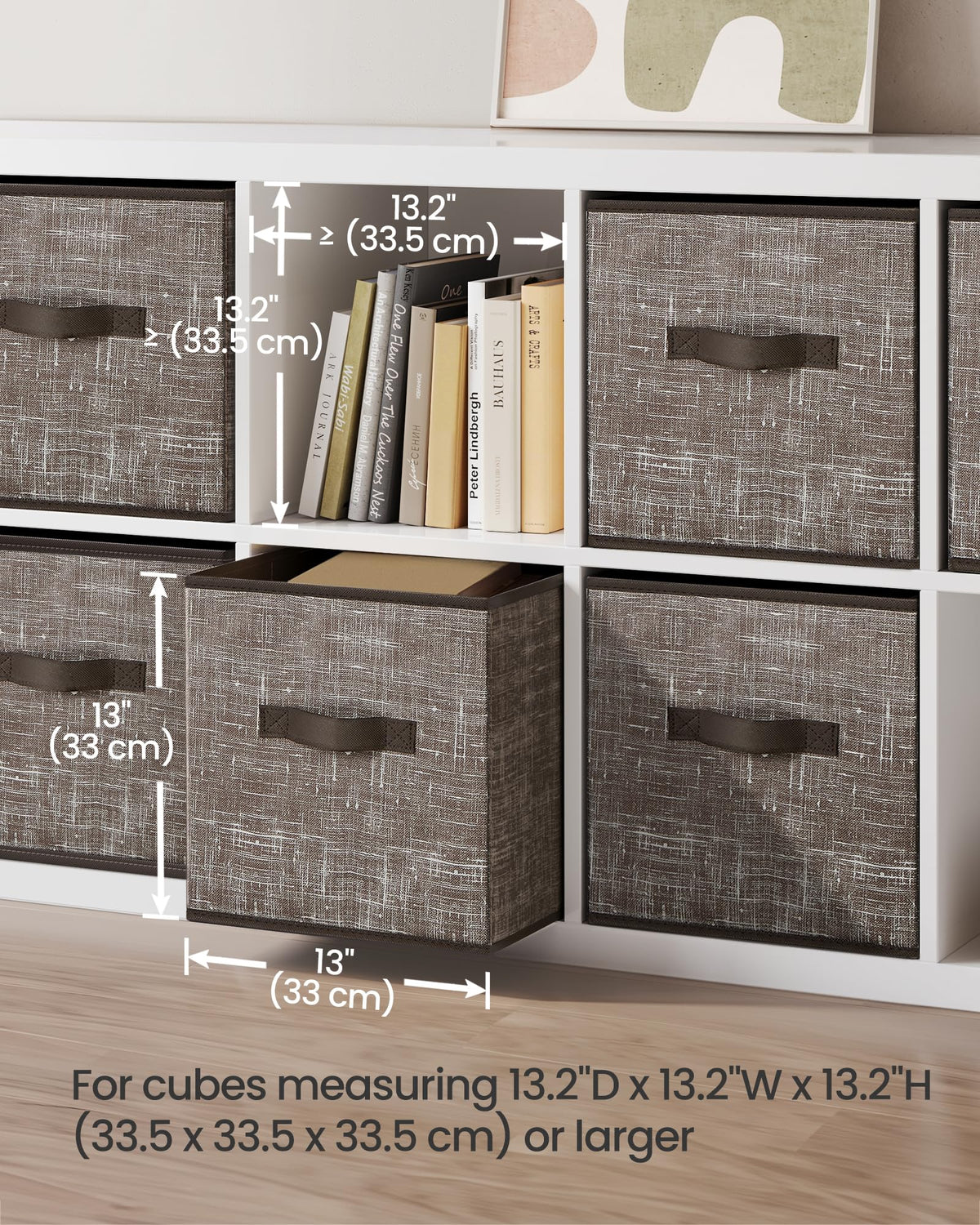 SONGMICS Storage Cubes, Set of 6, 13-Inch Foldable Closet Organizers