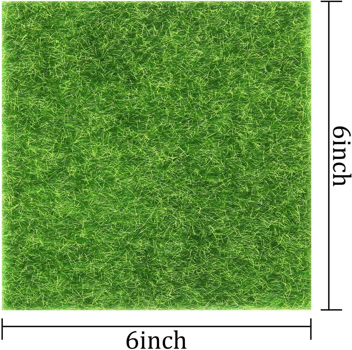 Elcoho 12 Pieces Fake Grass for Crafts Fairy Garden 6 x 6 Inches Artificial Garden Grass for