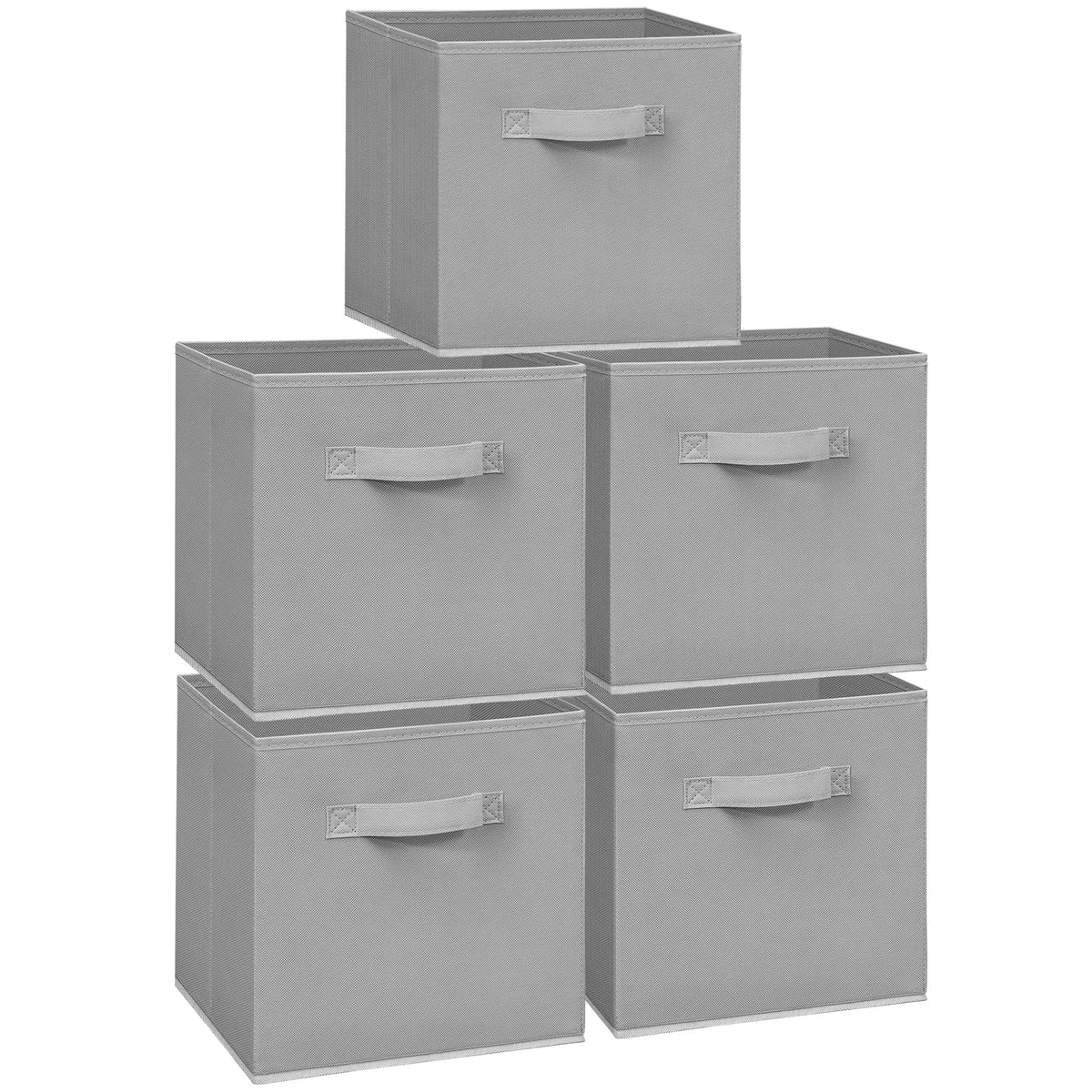 Easi 11 inch Cube Storage Bins, 5 Storage Cube Organizer, Collapsible Fabric storage cubes with