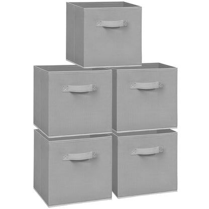 Easi 11 inch Cube Storage Bins, 5 Storage Cube Organizer, Collapsible Fabric storage cubes with