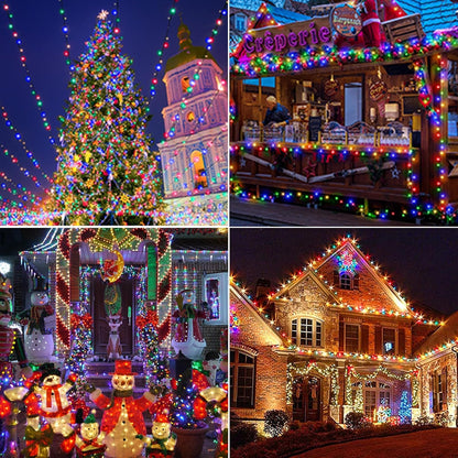 Joomer Solar Christmas Lights, 2 Pack Total 144 FT 400 LED 8 Modes Waterproof Solar Christmas