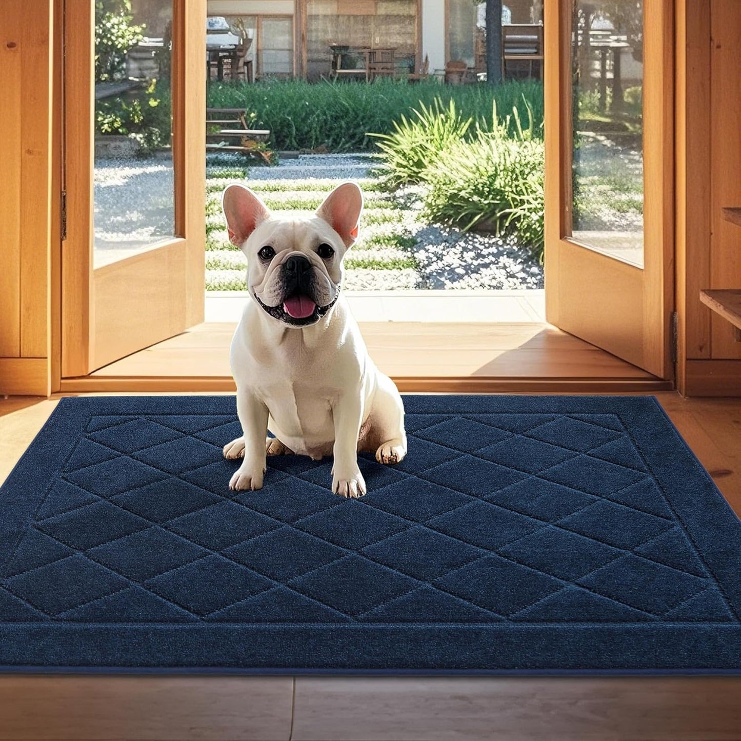 JSEI Dirt Trapper Door Mat 32"x48", Non-Slip Washable Entryway Mats, Dog Door Mat, Stain Resistant