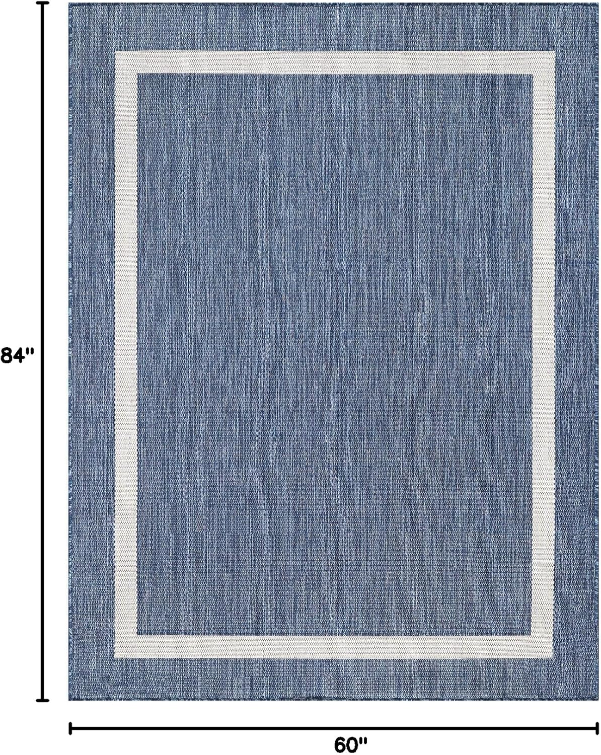 Bordered Outdoor Rug 5x7 Washable Outside Carpet for Indoor Patio Porch Waterproof Easy Cleaning